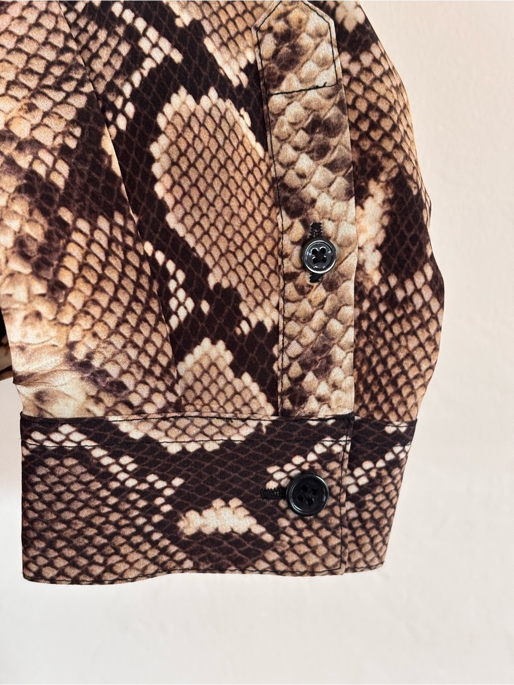 THE KOOPLES French Luxury 100% Silk Python Print Button Front Blouse NWT Size M - Picture 12 of 16